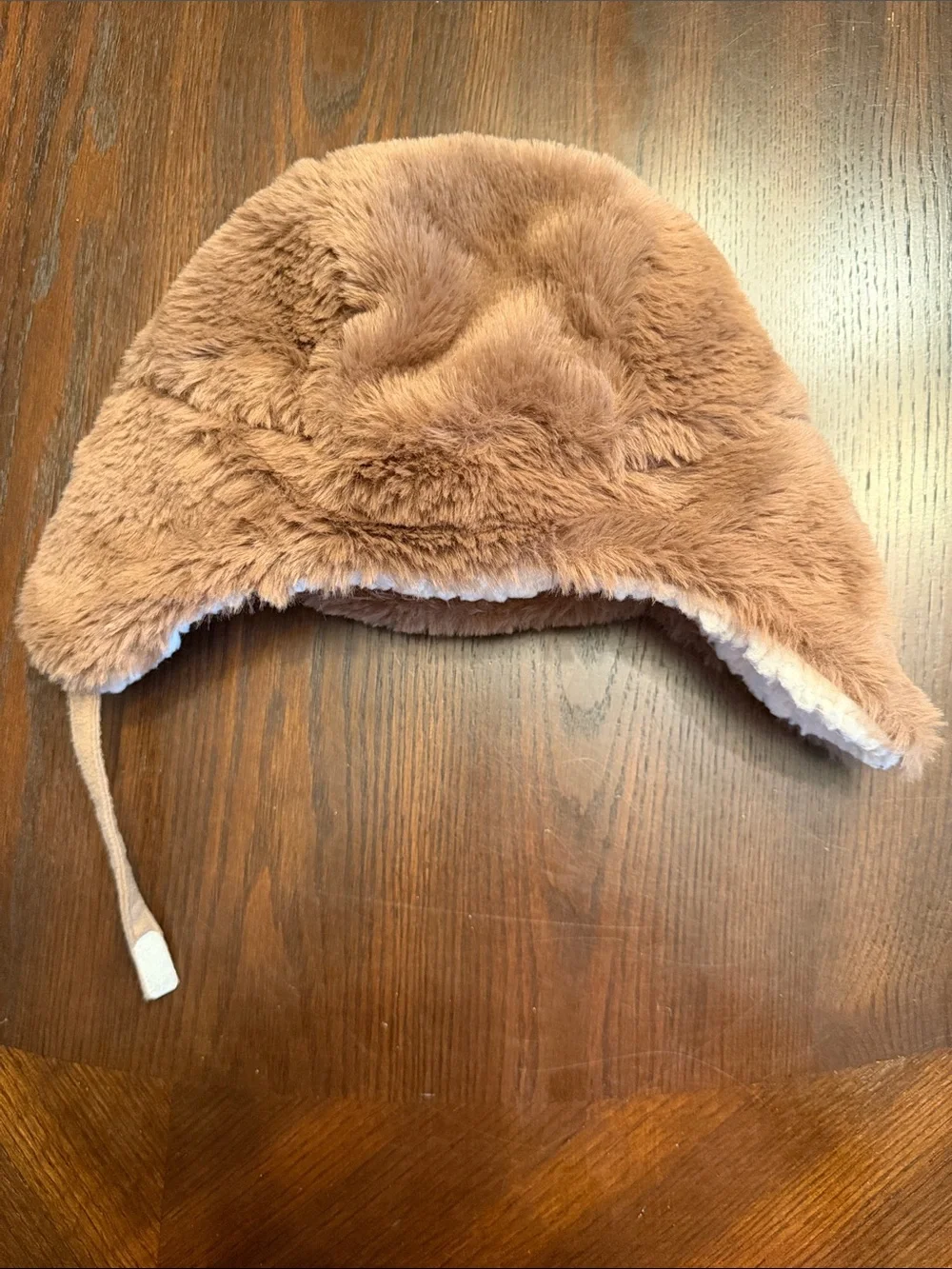 Amazon Kids Faux Fur Trapper Hat in Brown with Cream Lining